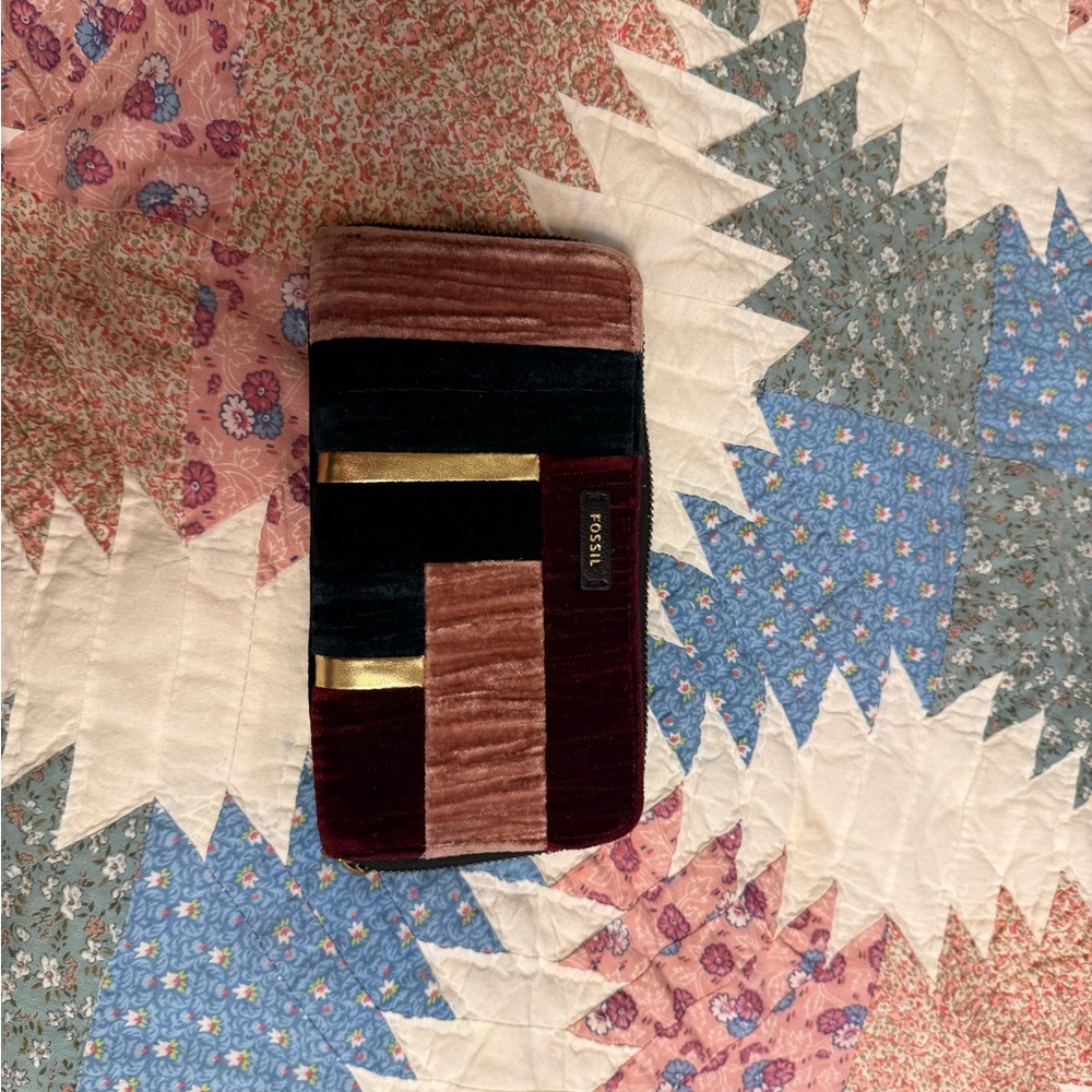 Fossil Multicolor Velvet Wallet/Wristlet